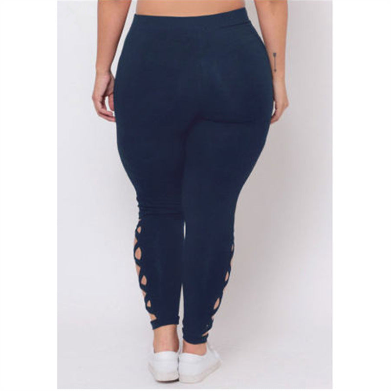 Chic Plus Size Cross-Strap Ankle Pants