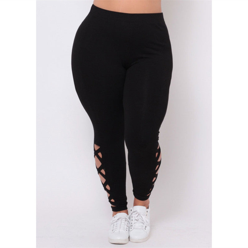 Chic Plus Size Cross-Strap Ankle Pants