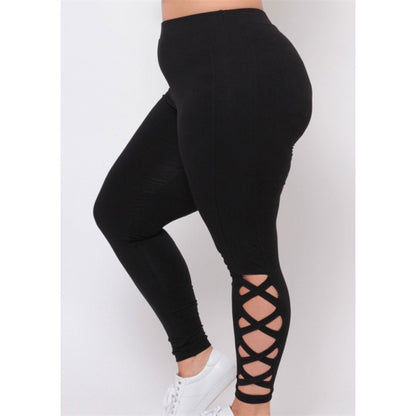 Chic Plus Size Cross-Strap Ankle Pants