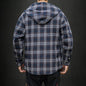 Plus Velvet Black Plaid Hoodie Shirt