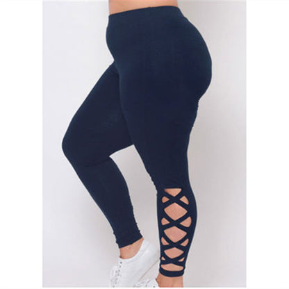 Chic Plus Size Cross-Strap Ankle Pants